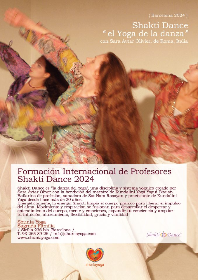 Formación Internacional de Profesores de Shakti Dance® 2024 en Barcelona con Sara Avtar Olivier & equipo Español de Formación – Formato presencial y online en directo